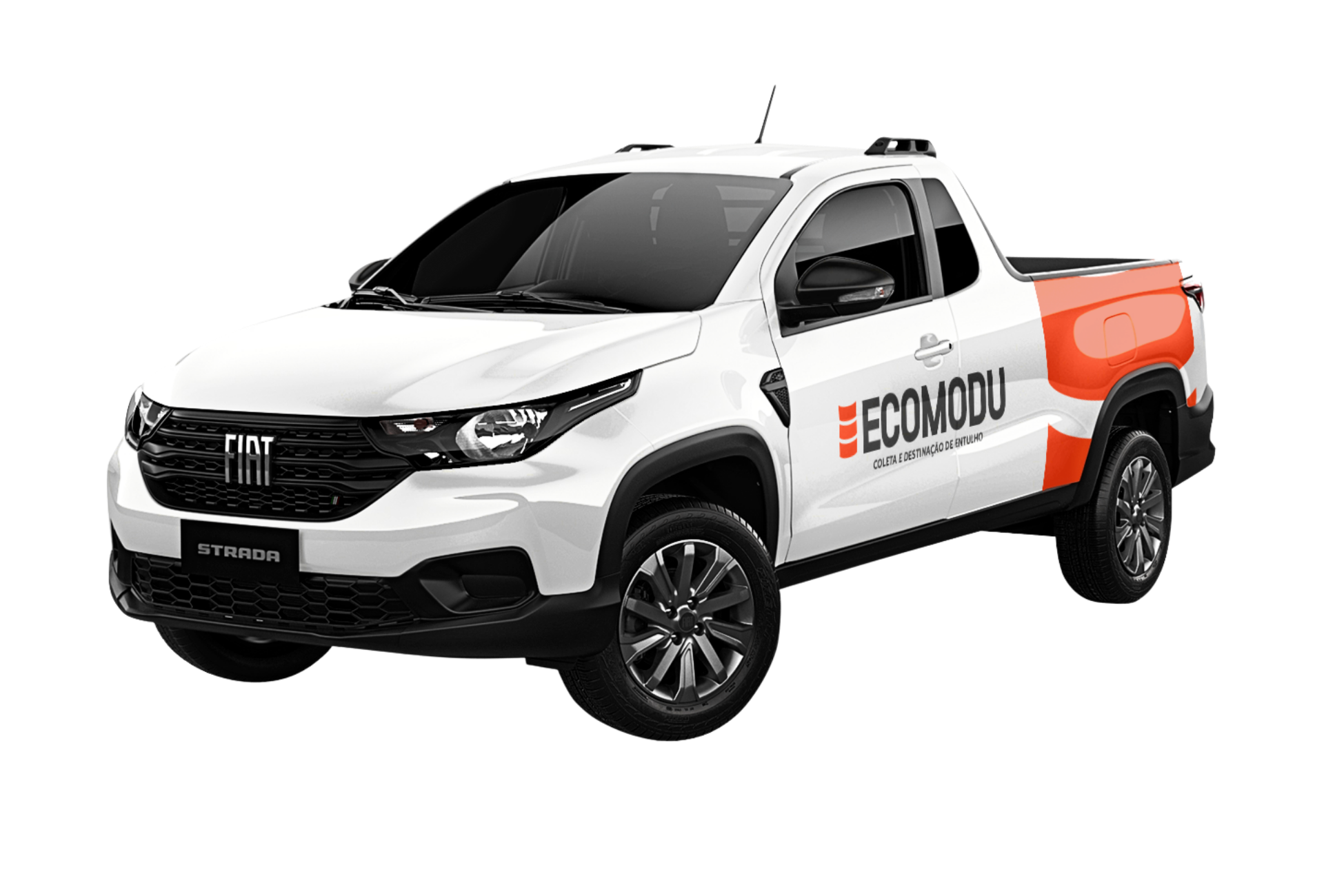 Caminhonete oficial EcoModu para coleta de entulho